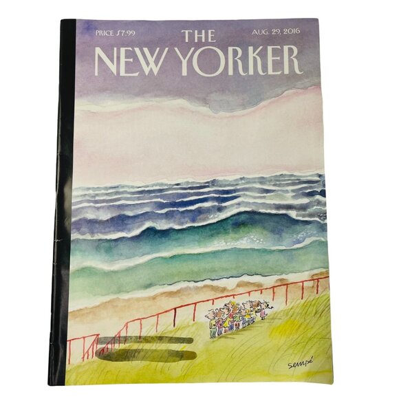 The New Yorker Magazine Aug 29 2016 Cover Waves JJ Sempè - Picture 1 of 2